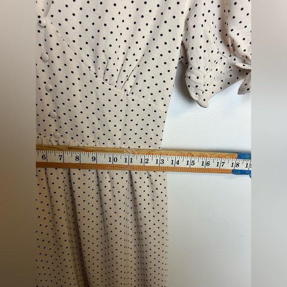 Anthropologie In February Cottage Prairie Milkmaid Polka Dot Midi Dress Feminine - Picture 8 of 11